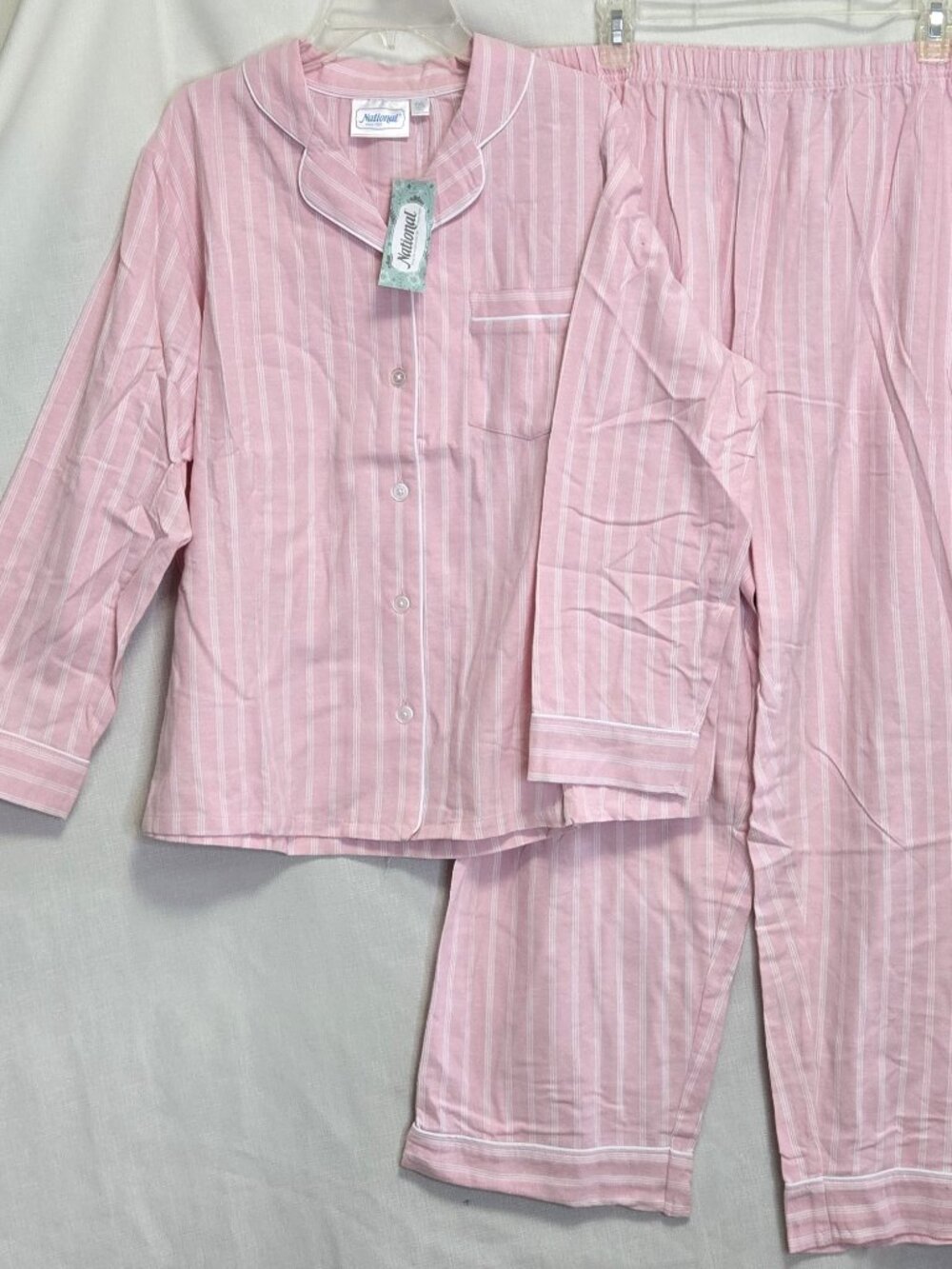 Pink/White Pinstripe Pants & Top Pajama Set.